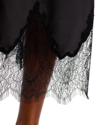 Lace Trim Satin Midi Slip - Exclusive