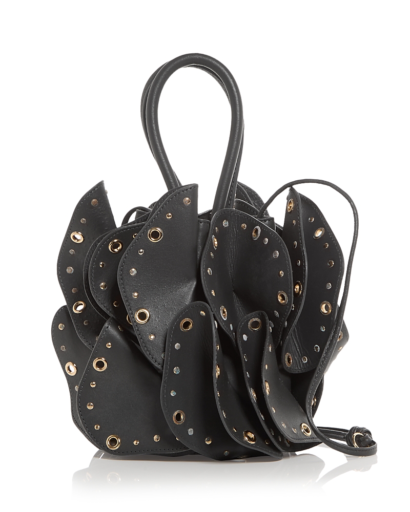 Farm Rio Leather Flower Studded Bucket Bag