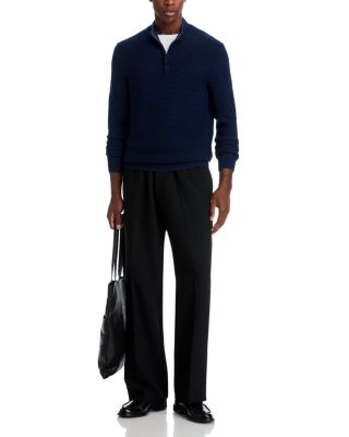 Birdseye Knit Quarter Zip Sweater