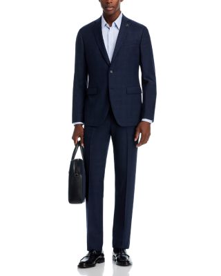 Tonal Plaid Slim Fit Suit Pants