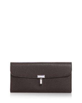 T-Lock Leather Wallet in Dark Brown