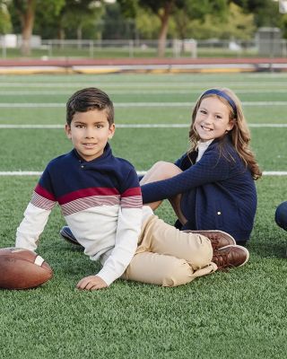  Unisex Organic Long Sleeve Striped Shawl Collar Sweater