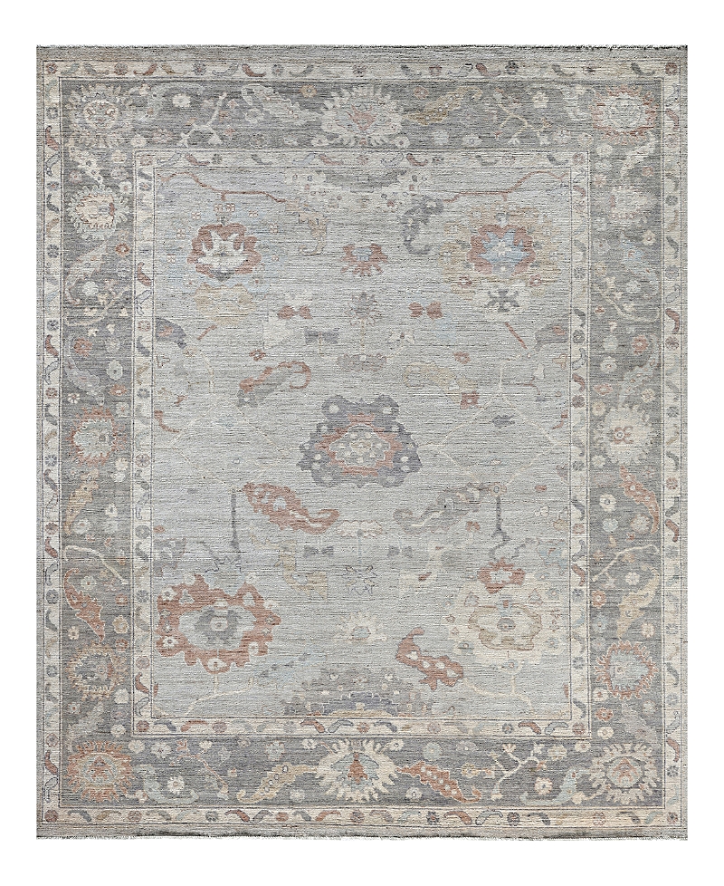 Bloomingdale's Colorful Oushak M0103-52 Area Rug, 8'1x9'9 In Gray