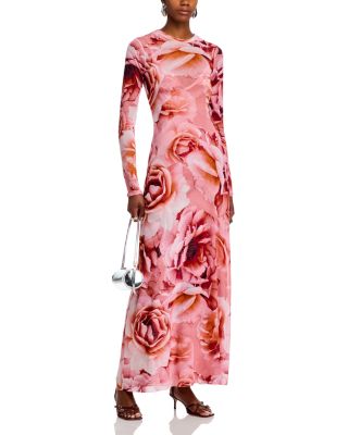 Paola Round Neck Mesh Dress