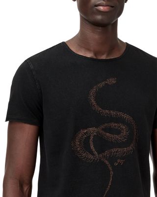 Raw Edge Fine Line Embroidered Tee