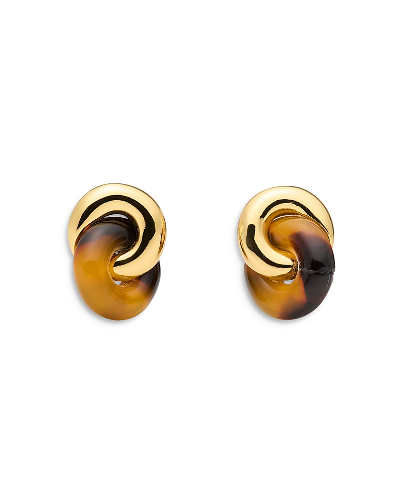 Kate Spade New York Interlock Tortoiseshell Look Stud Earrings In Multi