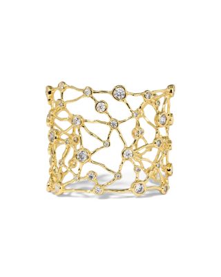 Asterales Cubic Zirconia Celestial Wide Cuff Bracelet 