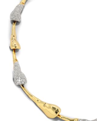 Solanales Pav&eacute; Dewdrop Collar Necklace, 16"-17" 