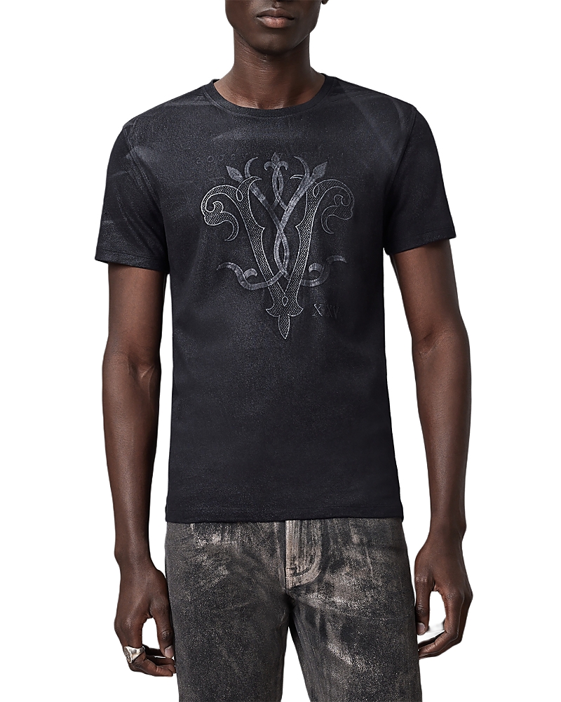 John Varvatos 25th Anniversary Embroidered T-shirt In Black