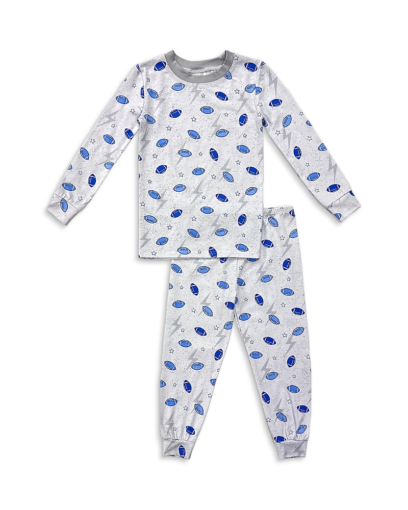 Esme Boys' Long Sleeved Printed Pajamas Set - Little Kid In Gray