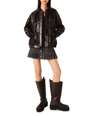 Cracked Faux Leather Jacket
