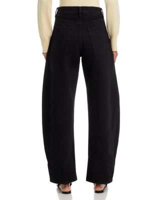 The Bubble High Rise Barrel Leg Jeans in Black