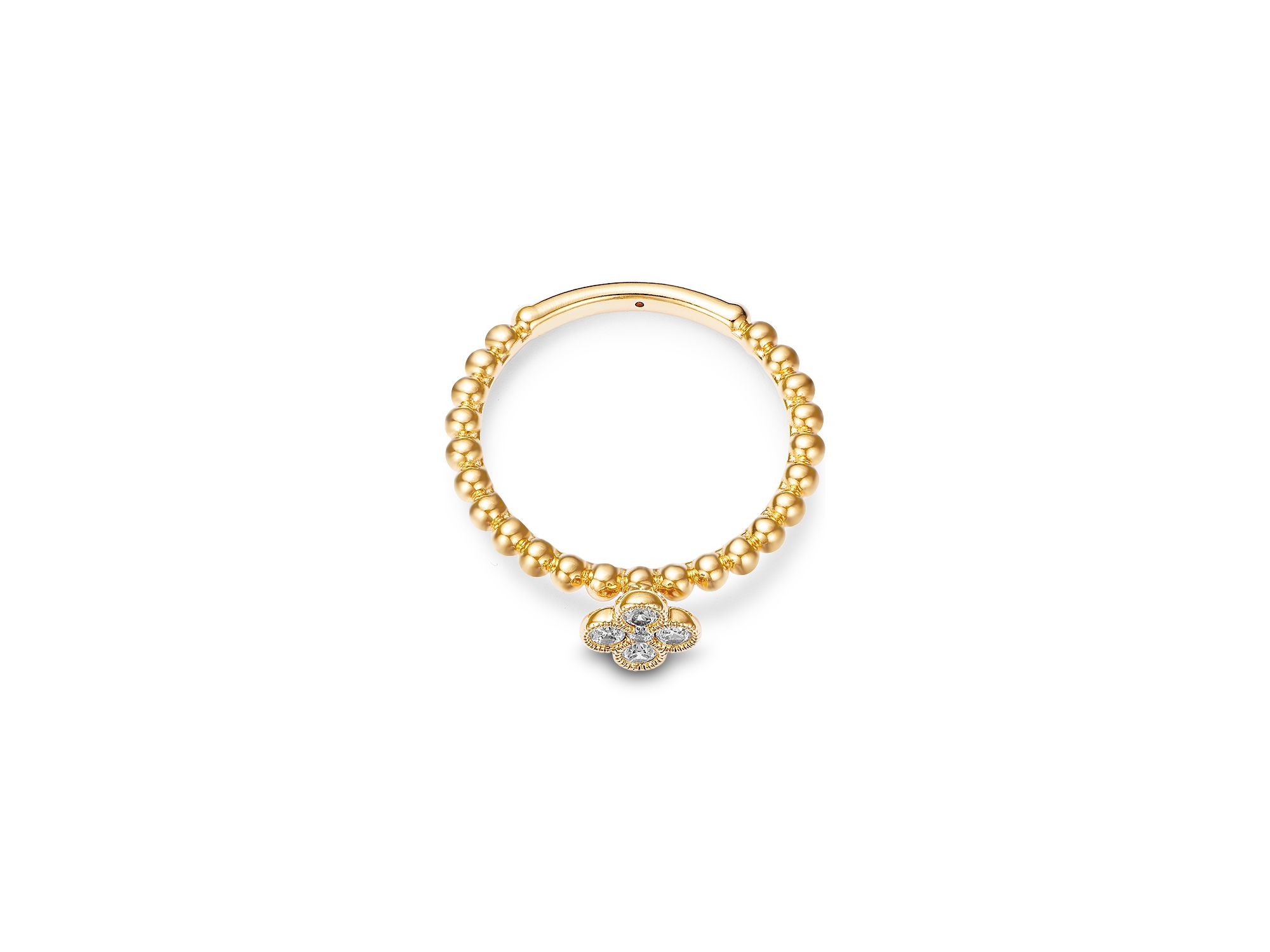 Diamond Clover Ring in 14K Yellow , 0.16 tcw — Image 3