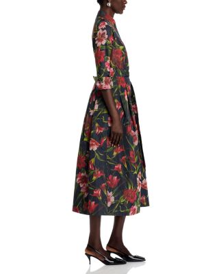 Floral Faille Shirt Dress