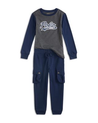 Boys' Logo Jersey Tee & Fleece Jogger Pant Set - Little Kid