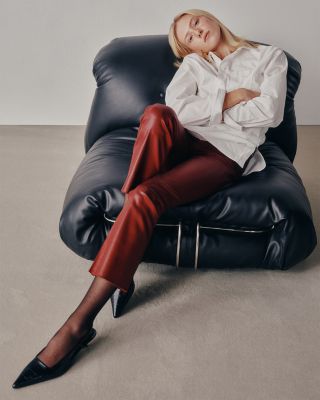 Bridget Boot High Rise Instasculpt™ Coated Crop Jeans in Cherry Coated