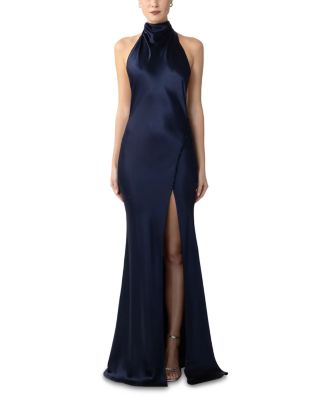 Penelope Satin Halter Neck Gown