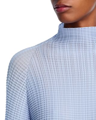 Wooly Pleats Mock Neck Top