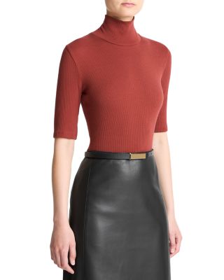 Elbow Sleeve Turtleneck Top