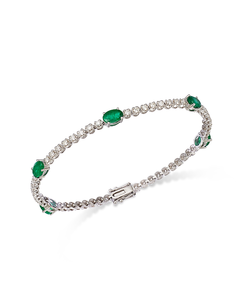 Bloomingdale's Fine Collection Gemstone & Diamond Tennis Bracelet in 14K White Gold