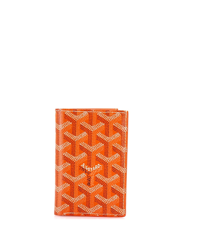 Pre-owned Pre-owned Goyard Goyard Saint Pierre Card Case Coated Canvas In Orange