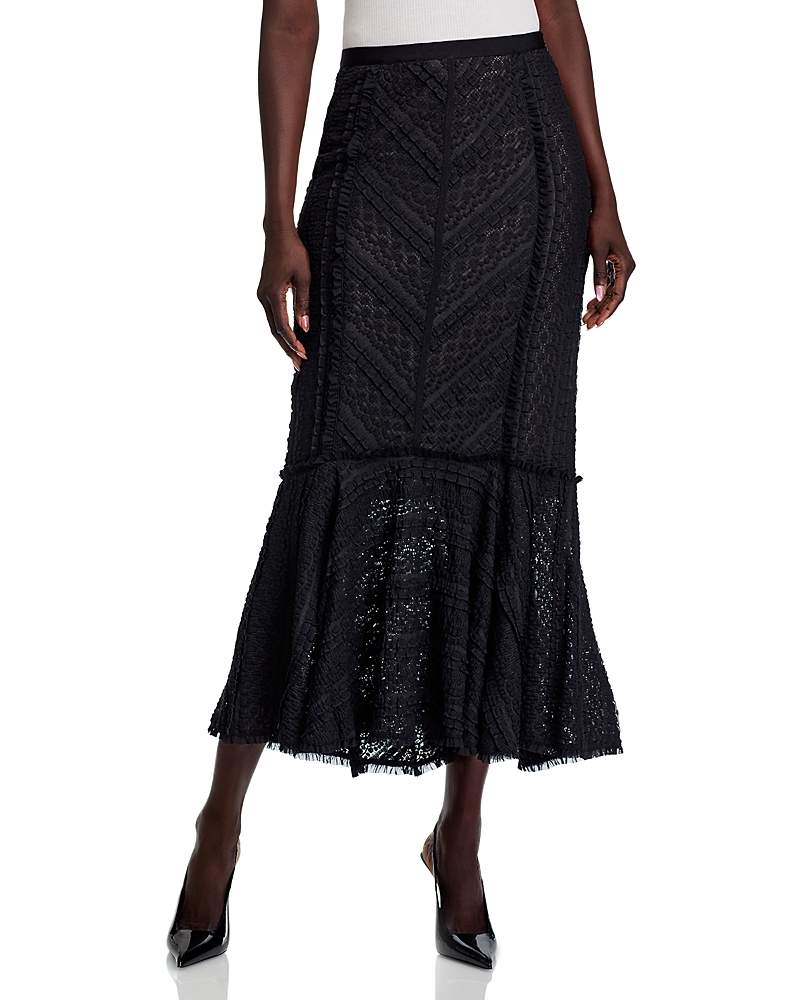 Cinq À Sept Cinq A Sept Maceio Textured Midi Skirt In Black