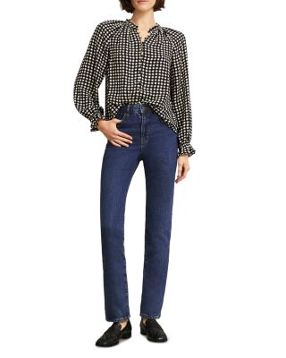 September Limited Collection Foley High Rise Straight Leg Jeans in Dark Mid Wash