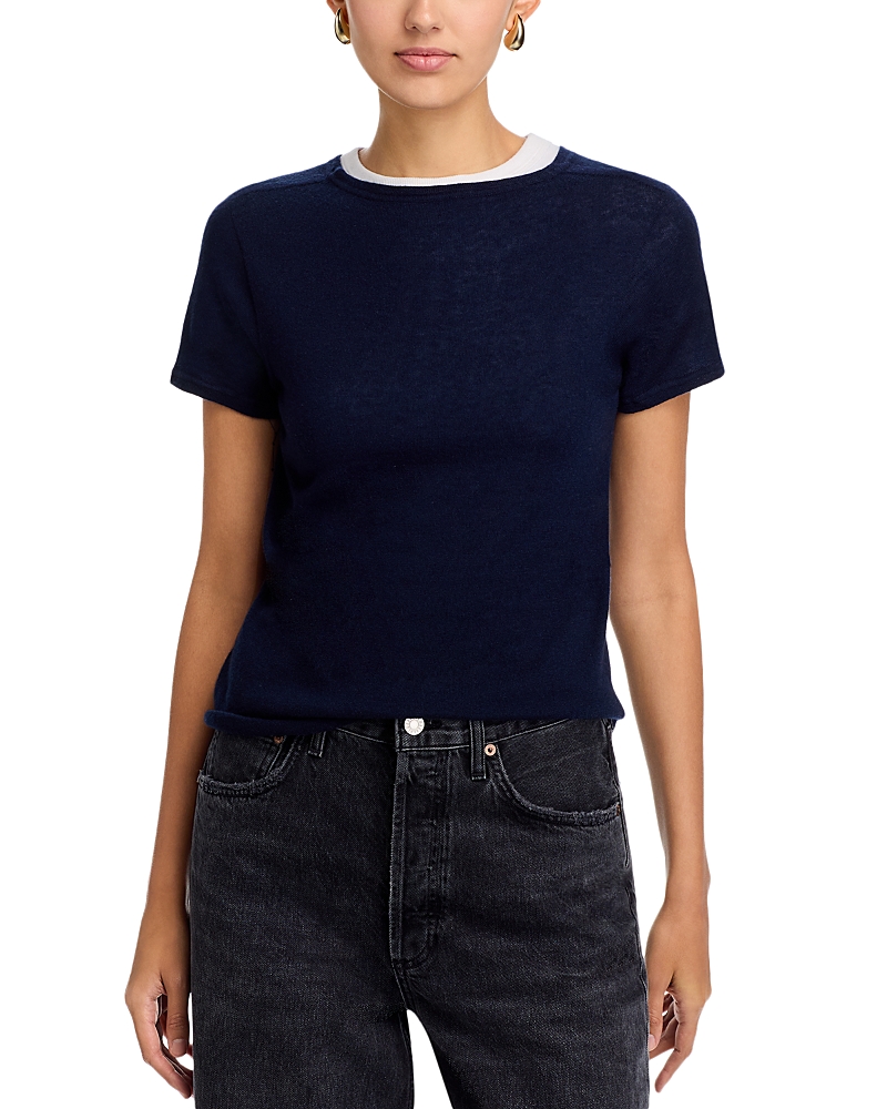 Majestic Cashmere Crewneck Tee In Blue