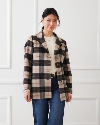 Oversized Brushed Plaid Jacket