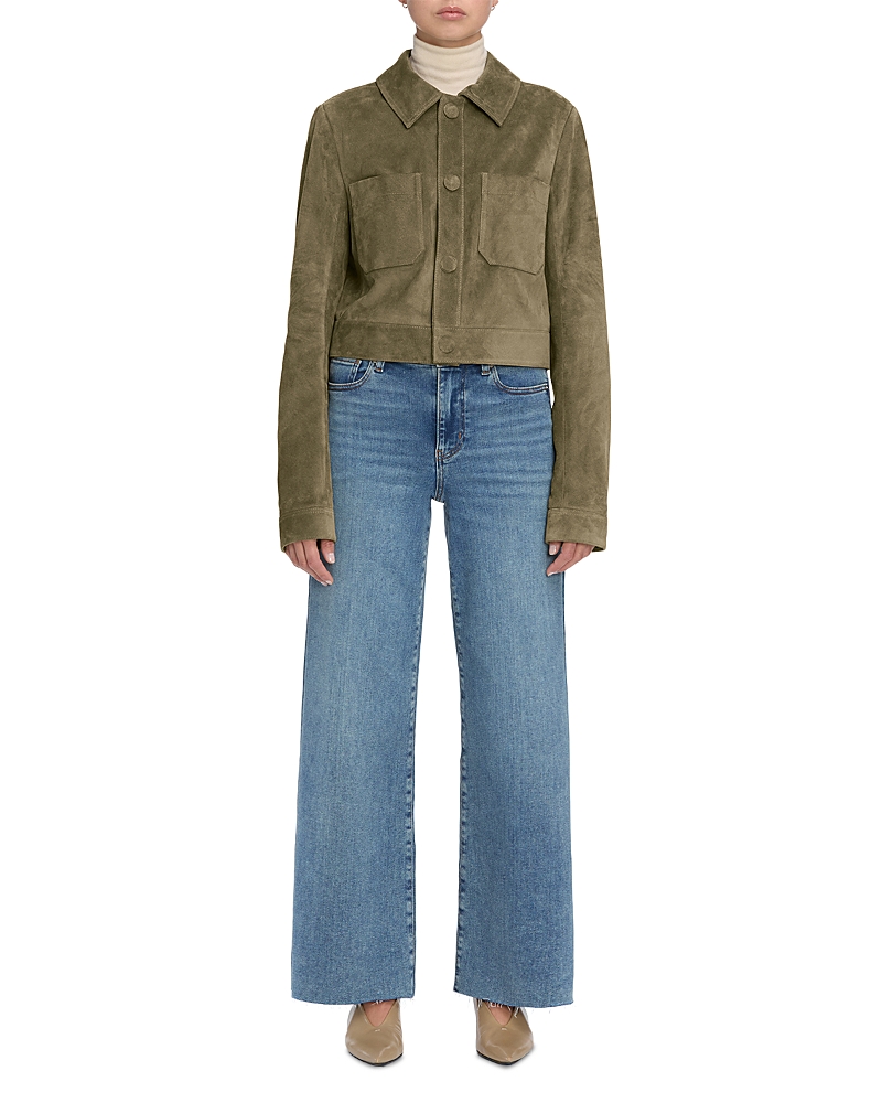 Frame Le Pixie High Rise Slim Palazzo Jeans In Flip Raw After In Blue