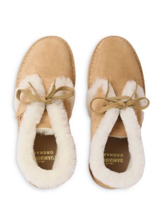 Sandro x Clarks Women's Originals Shearling Trim Suede Booties