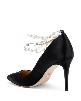 Women's Verna Black Satin Pumps