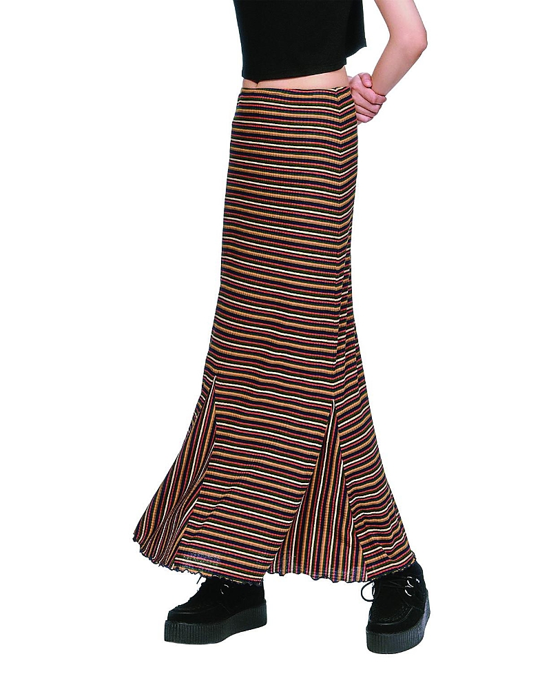 Anna Sui Venetian Stripe Trumpet Skirt In Multi