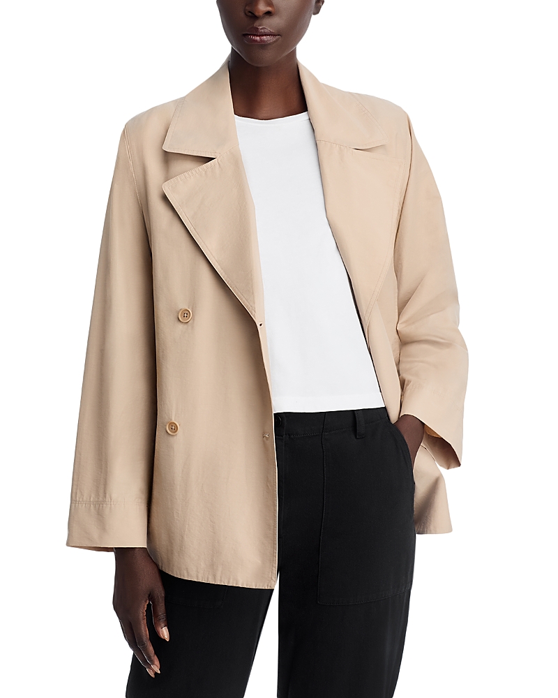 Eileen Fisher Organic Cotton Blend Crop Trench Coat In Neutral