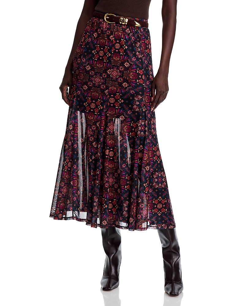 Johnny Was Mesh Midi Skirt In Multi