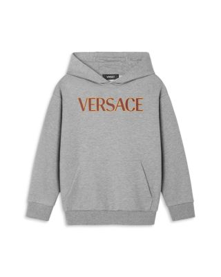 Unisex Melange Fleece Logo Print Hooded Sweatshirt - Little Kid, Big Kid