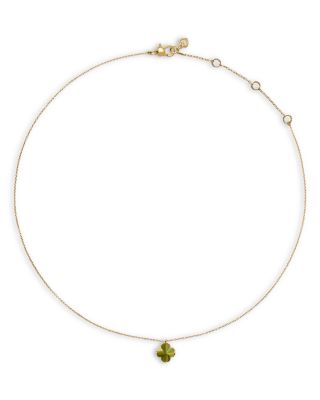 Spade Flower Mini Pendant Necklace, 16-19"