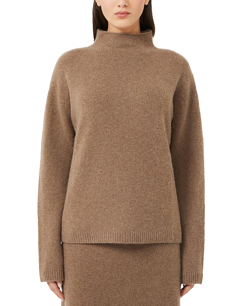 Max Mara Orlaya Cashmere Blend Funnel Neck Sweater In Brown