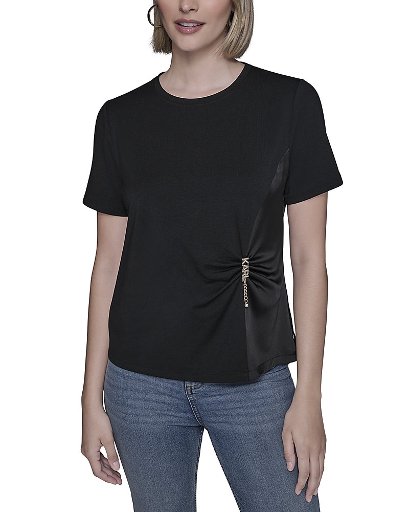 Karl Lagerfeld Combo Tee In Black