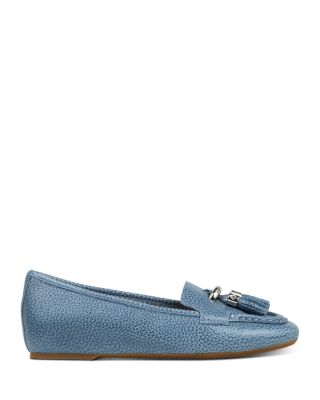 Women&#39;s Loriel Blue Leather Flats