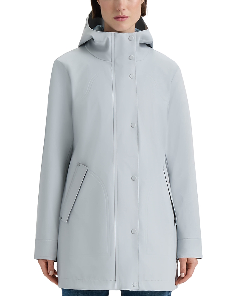 Hunter Acacia Waterproof Rubberized Raincoat In Blue