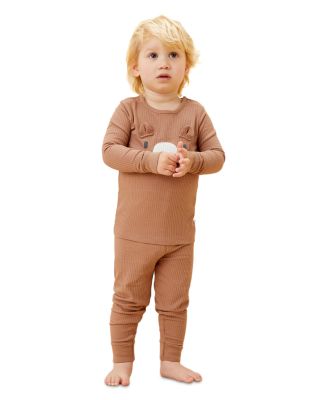 Unisex Ribbed Bear Face Pajamas - Baby
