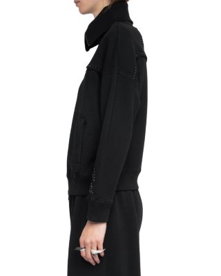 Milly Studded Zip Sweatshirt