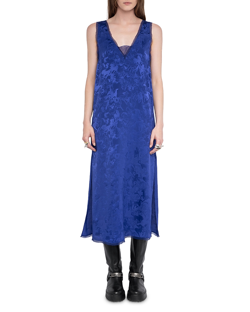 Zadig & Voltaire Renzo Jac Horses Dress In Blue