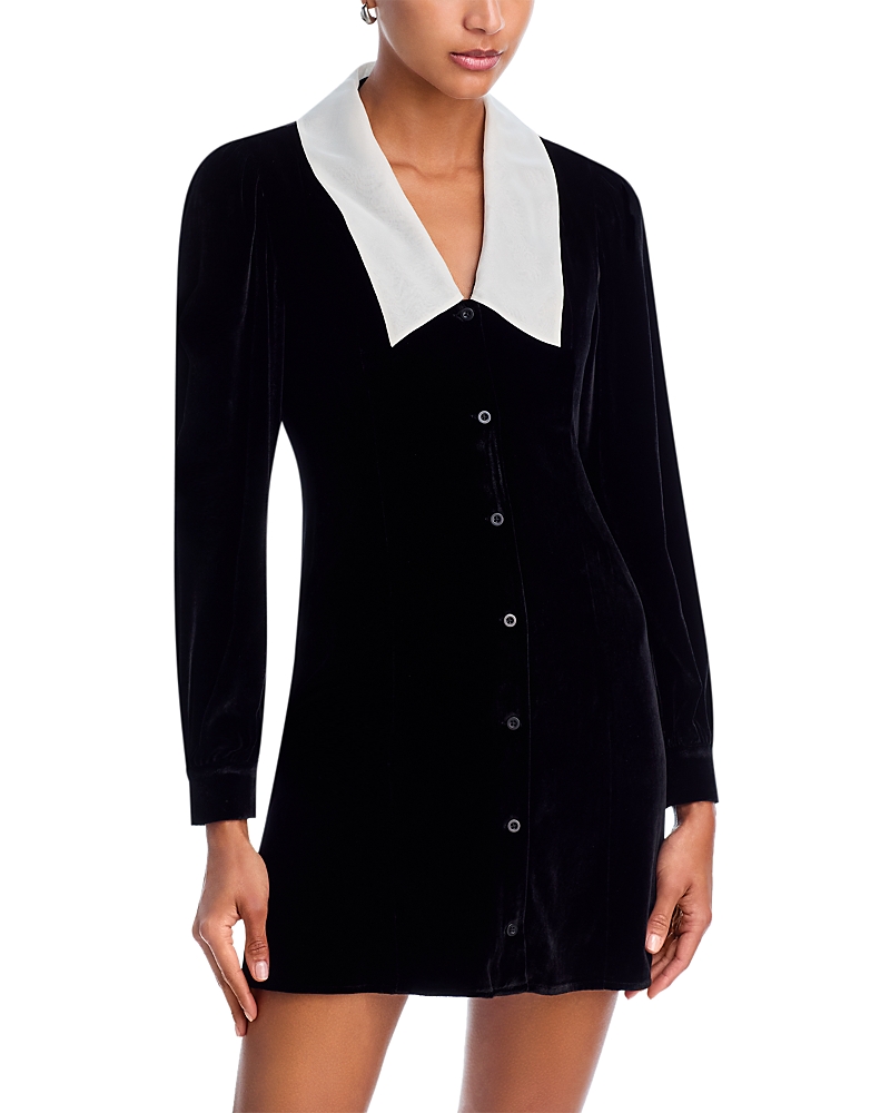 Frame Velvet Sailor Dress In Black