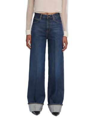 The Cuffed Wide Leg Jeans in Spencer