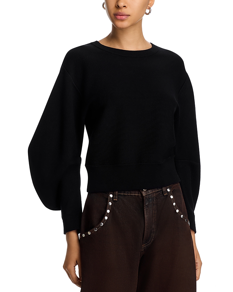 Steve Madden Rosina Balloon Sleeve Sweater In Black