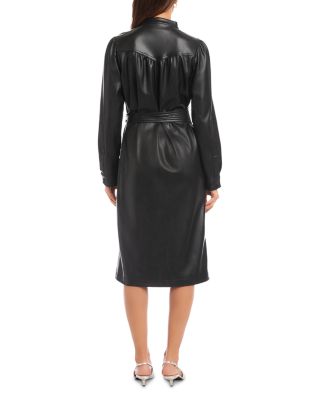 Jennifer Faux Leather Shirtdress