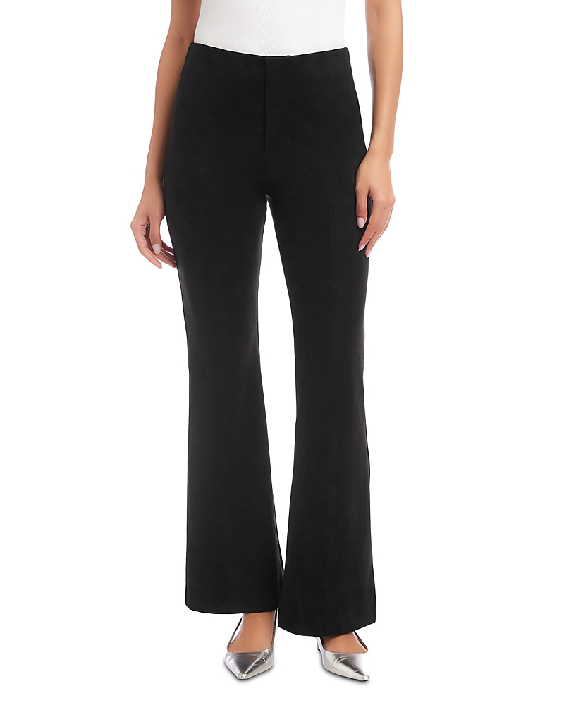 Fifteen Twenty Melanie Pull-on Bootcut Faux Suede Pants In Black