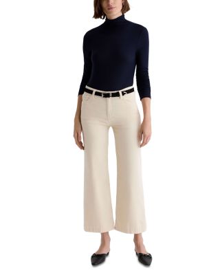 Saige Wide Leg Crop Corduroy Jeans in Opal Stone